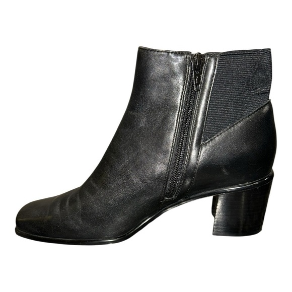 NICOLE Black Leather Button High Heels Ankle BOOTS Womens Shoes Sz 7.5 - Picture 3 of 12